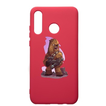 Husa de protectie Huawei P30 Lite, Star Wars Chewbacca, silicon, cu interiorul din material textil, protectie camera, Maroon, PM401 Husa de protectie Huawei P30 Lite, Star Wars Chewbacca, silicon, cu interiorul din material textil, protectie camera, Maroon, PM401