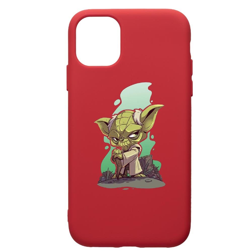 Husa de protectie Apple iPhone 11 Pro, Star Wars Yoda, silicon, cu interiorul din material textil, protectie camera, Red, PR403