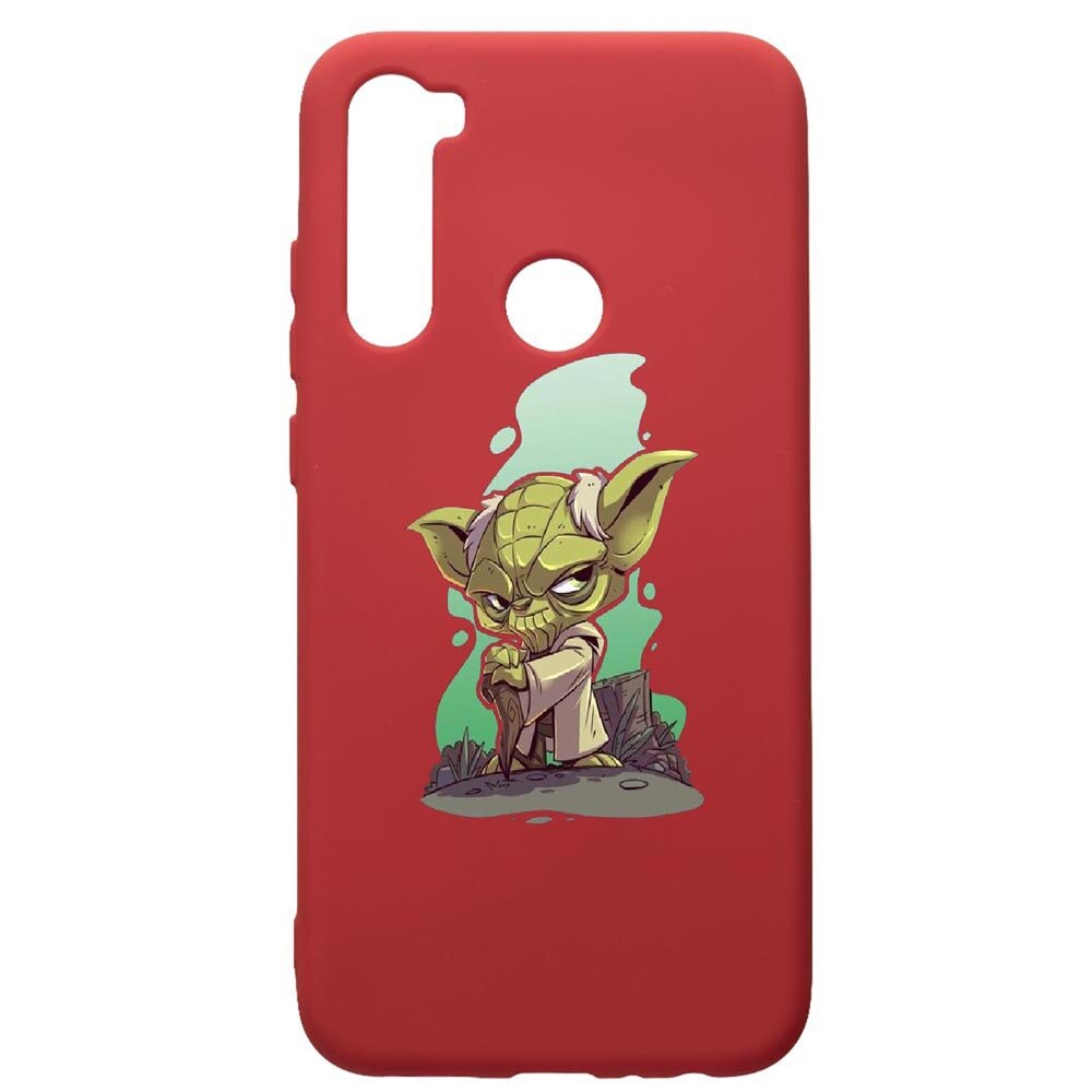Husa de protectie Xiaomi Redmi Note 8, Star Wars Yoda, silicon, cu interiorul din material textil, protectie camera, Red, PR403