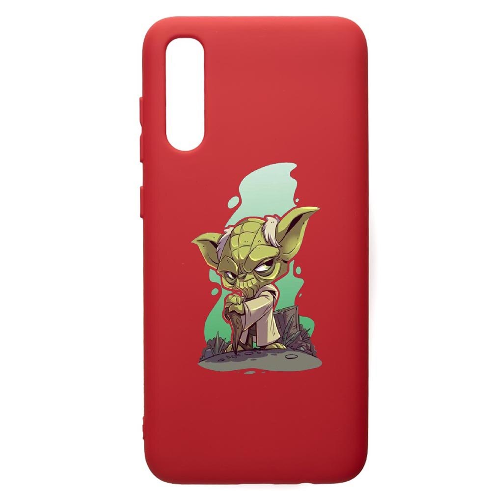 Husa de protectie Samsung Galaxy A70, Star Wars Yoda, silicon, cu interiorul din material textil, protectie camera, Red, PR403