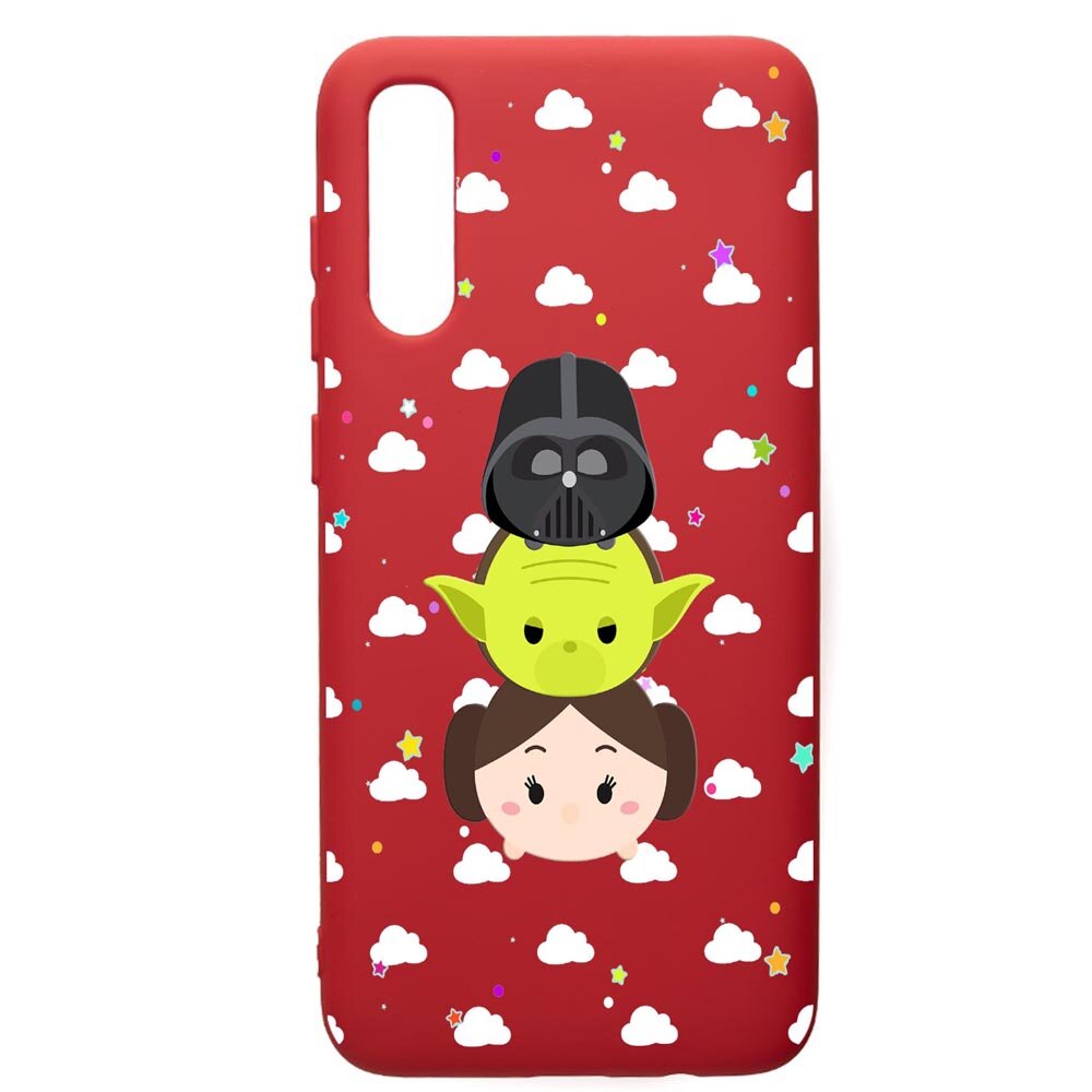 Husa de protectie Samsung Galaxy A70, Star Wars, silicon, cu interiorul din material textil, protectie camera, Red, PR404