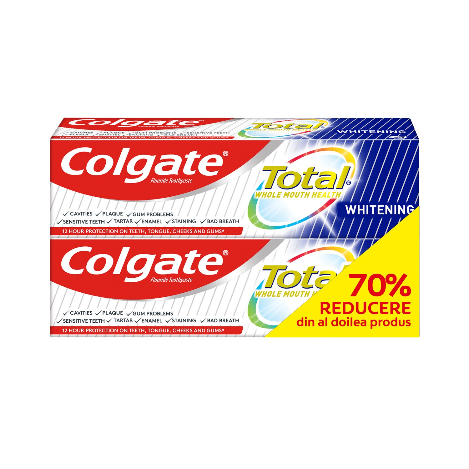 Pachet promo: Pasta de dinti Colgate Total Whitening, 100 ml x 2 buc
