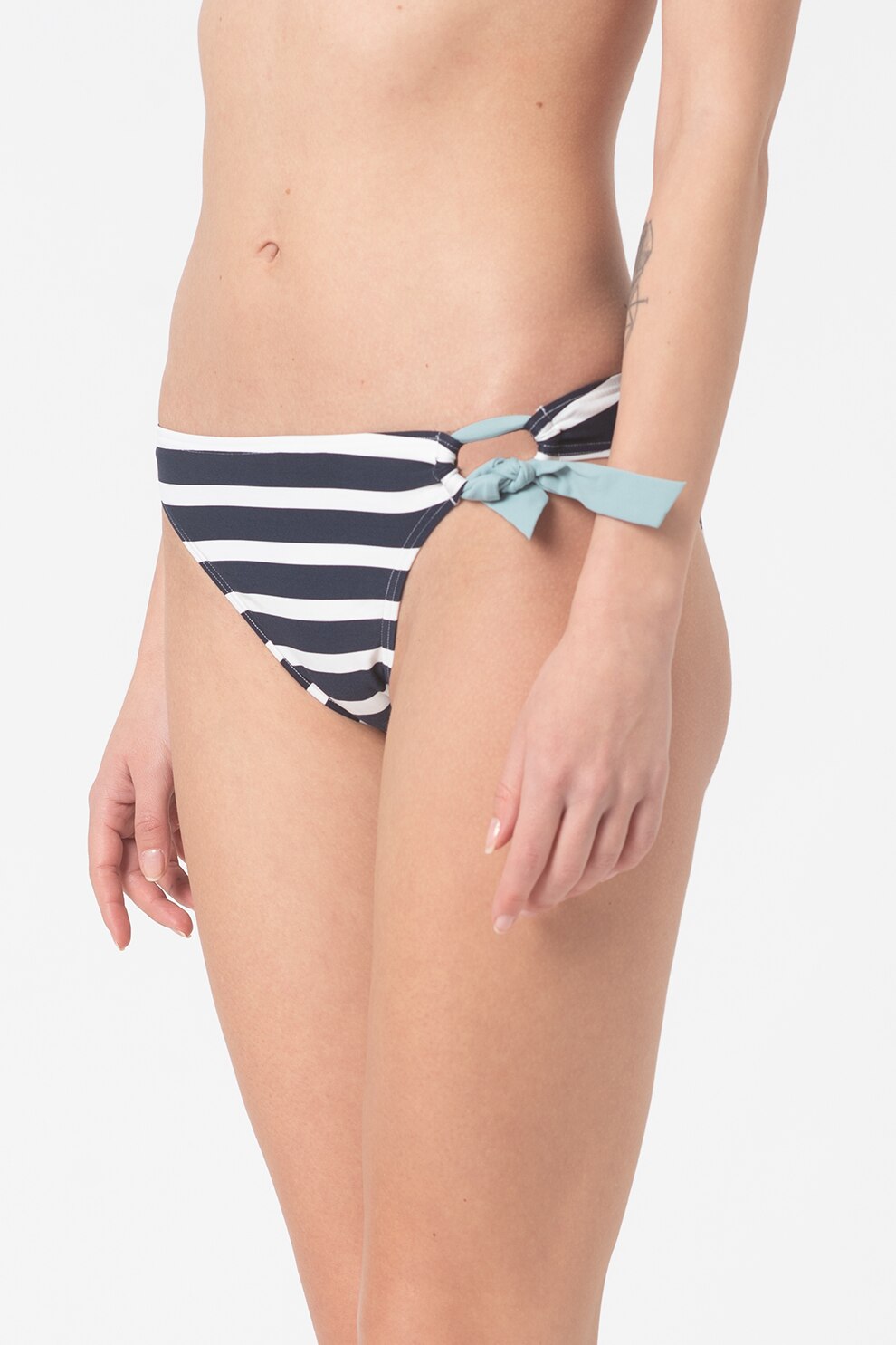 ESPRIT Bodywear, Slip cu model in dungi Tampa Beach, Bleumarin inchis/Alb/Verde persan, S