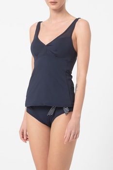 ESPRIT Bodywear, Tankini cu burete si insertie de plasa Mia, Bleumarin inchis, M ESPRIT Bodywear, Tankini cu burete si insertie de plasa Mia, Bleumarin inchis, M