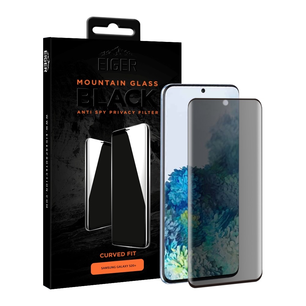Folie Eiger Sticla 3D Privacy Mountain Glass compatibila cu Samsung Galaxy S20 Plus, Clear