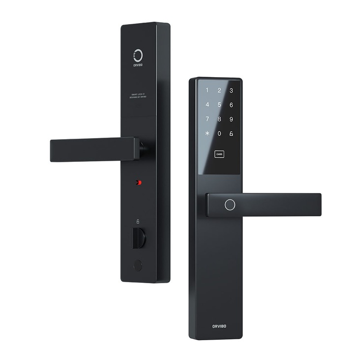 Yala inteligenta smart control acces hotelier Orvibo C1, Amprenta, RFID, Cod Pin, Control de pe telefon, pentru Airbnb, Booking