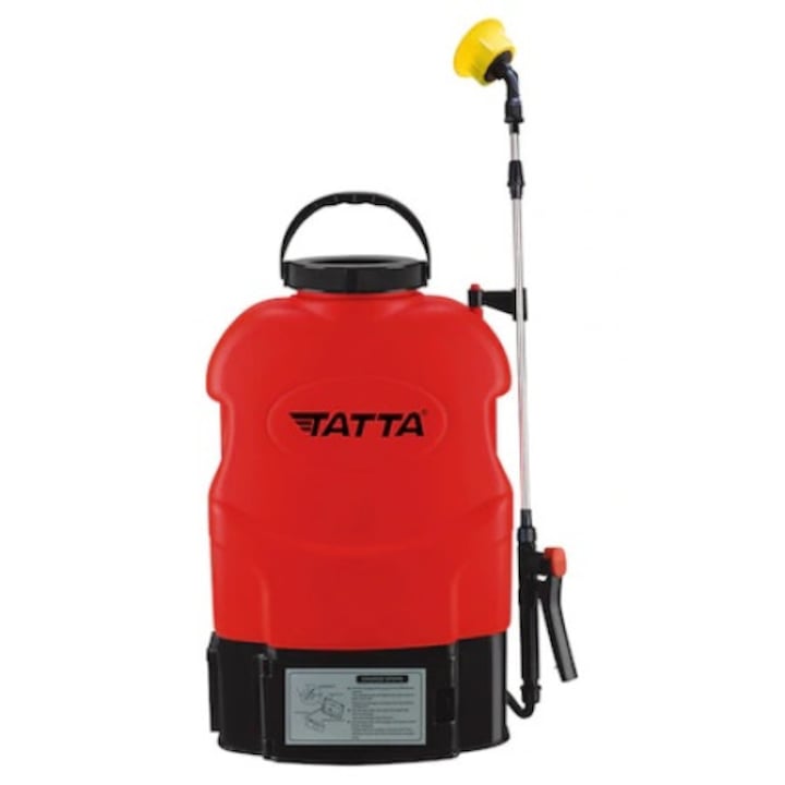 Tatta TP-2010A permetező szivattyú, akkumulátorral, 12V 8Ah, 1 A töltő, 3,6 lpm motor, hátizsák típusú tartály, 20 l