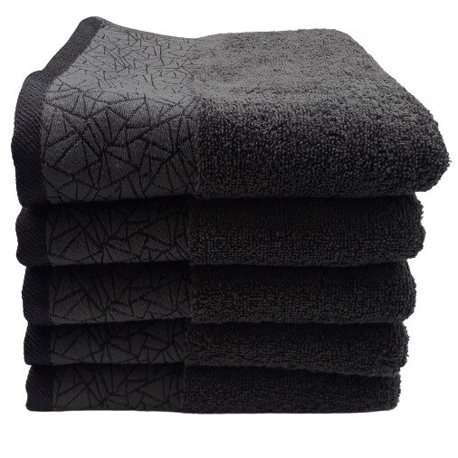 Set 5 Prosoape shinny , 100 % bumbac , 50 x 90 cm , gri inchis