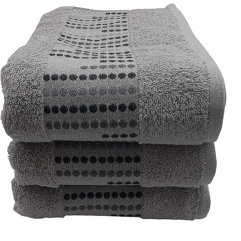 Set 3 Prosoape dots , 100 % bumbac , 70 x 140 cm , gri Set 3 Prosoape dots , 100 % bumbac , 70 x 140 cm , gri