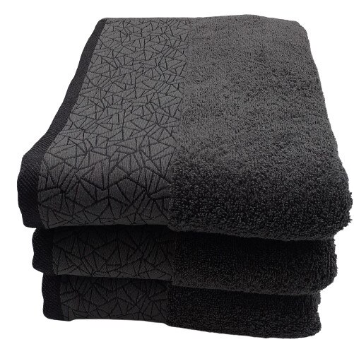 Set 3 Prosoape shinny , 100 % bumbac , 70 x 140 cm , gri inchis