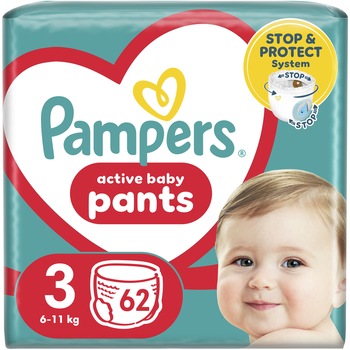 Scutece-chilotel Pampers Active Baby Marimea 3, 6-11kg, 62 buc