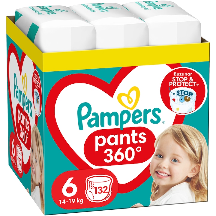 Scutece-chilotel Pampers Pants XXL Box Marimea 6, 14-19 kg, 132 buc