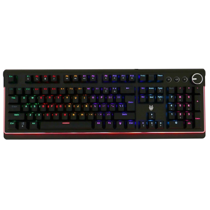 Tastatura gaming mecanica A+ K91, iluminare RGB, carcasa metalica