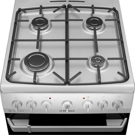 Aragaz Hansa FCMX581009, 4 arzatoare, Mixt, Curatare abur, Grill, Clasa A, 50 cm, Inox