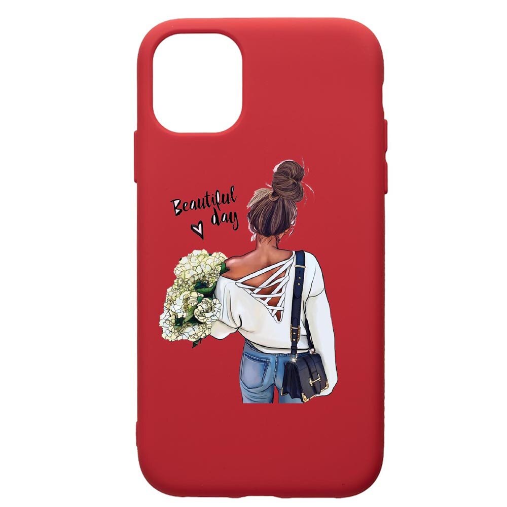 Husa de protectie Apple iPhone 12 Mini, Beatiful Day, silicon, cu interiorul din material textil, protectie camera, Red, PR561