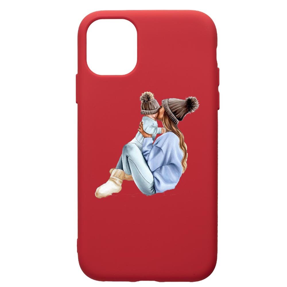 Husa de protectie Samsung Galaxy A51, Girl Mom, silicon, cu interiorul din material textil, protectie camera, Red, PR562