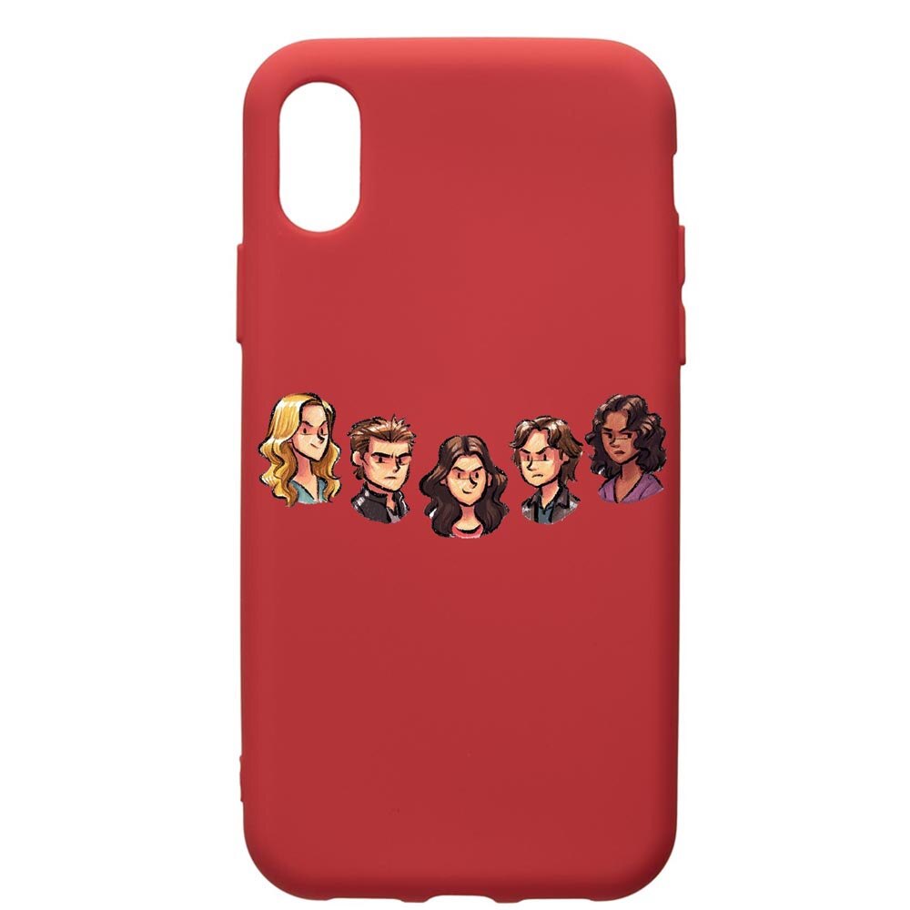 Husa de protectie Apple iPhone XS / iPhone X, Vampire Diaries, silicon, cu interiorul din material textil, protectie camera, Red, PR579