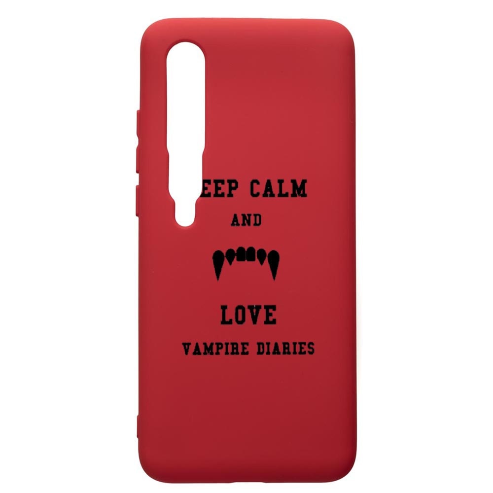Husa de protectie Xiaomi Mi 10 / Mi 10 Pro, Vampire Diaries - Keep Calm, silicon, cu interiorul din material textil, protectie camera, Red, PR581
