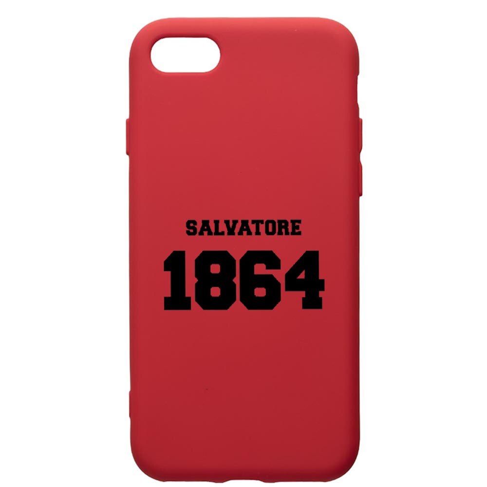 Husa de protectie Apple iPhone 8 Plus / iPhone 7 Plus, Vampire Diaries - Salvatore 1864, silicon, cu interiorul din material textil, protectie camera, Red, PR582