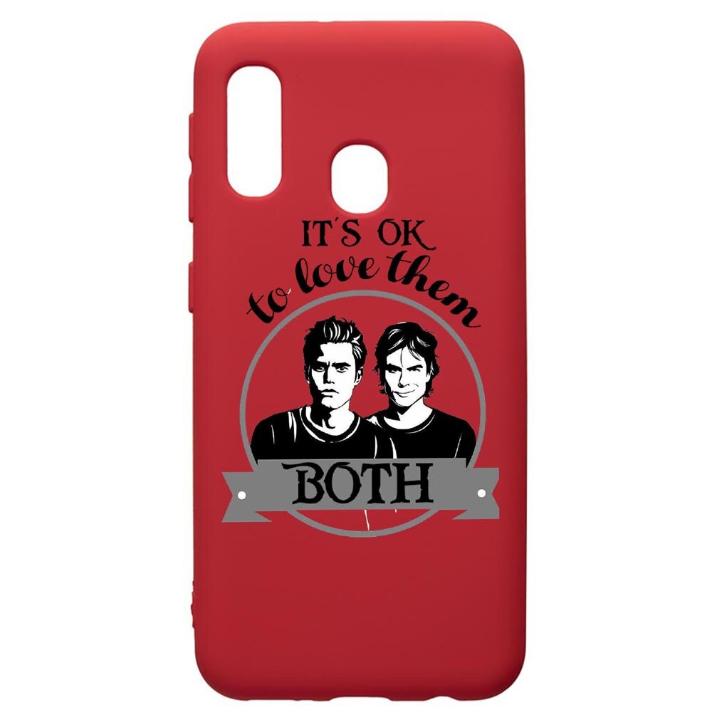 Husa de protectie Samsung Galaxy A40, Vampire Diaries, silicon, cu interiorul din material textil, protectie camera, Red, PR584