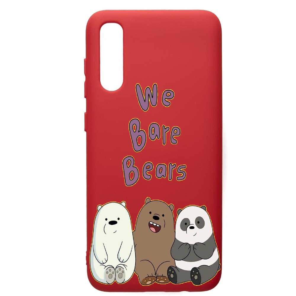 Husa de protectie Samsung Galaxy A70, We Bare Bears, silicon, cu interiorul din material textil, protectie camera, Red, PR588