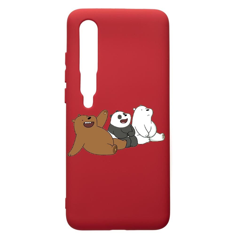 Husa de protectie Xiaomi Mi 10 / Mi 10 Pro, Keep Calm - Bear, silicon, cu interiorul din material textil, protectie camera, Red, PR587