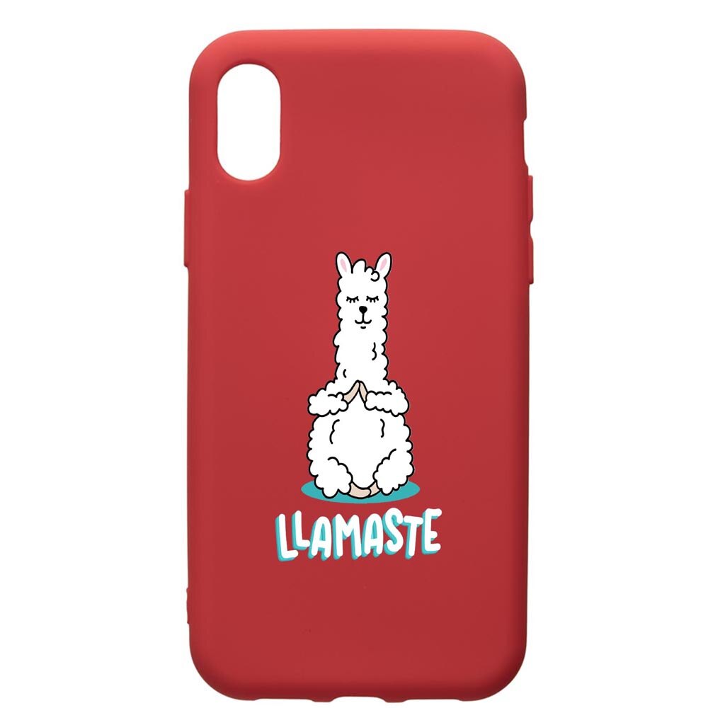 Husa de protectie Samsung Galaxy A01, Llamaste, silicon, cu interiorul din material textil, protectie camera, Red, PR590