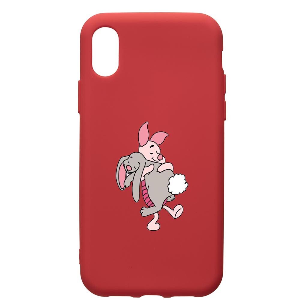 Husa de protectie Apple iPhone XR, Winnie The Pooh, silicon, cu interiorul din material textil, protectie camera, Red, PR592