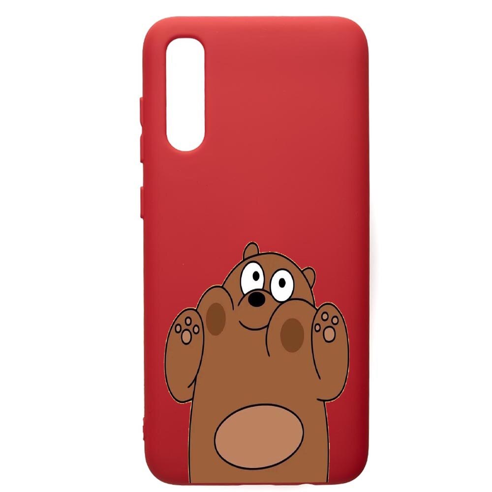 Husa de protectie Samsung Galaxy A70, Bears, silicon, cu interiorul din material textil, protectie camera, Red, PR589