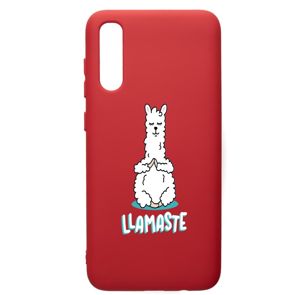 Husa de protectie Samsung Galaxy A70, Llamaste, silicon, cu interiorul din material textil, protectie camera, Red, PR590