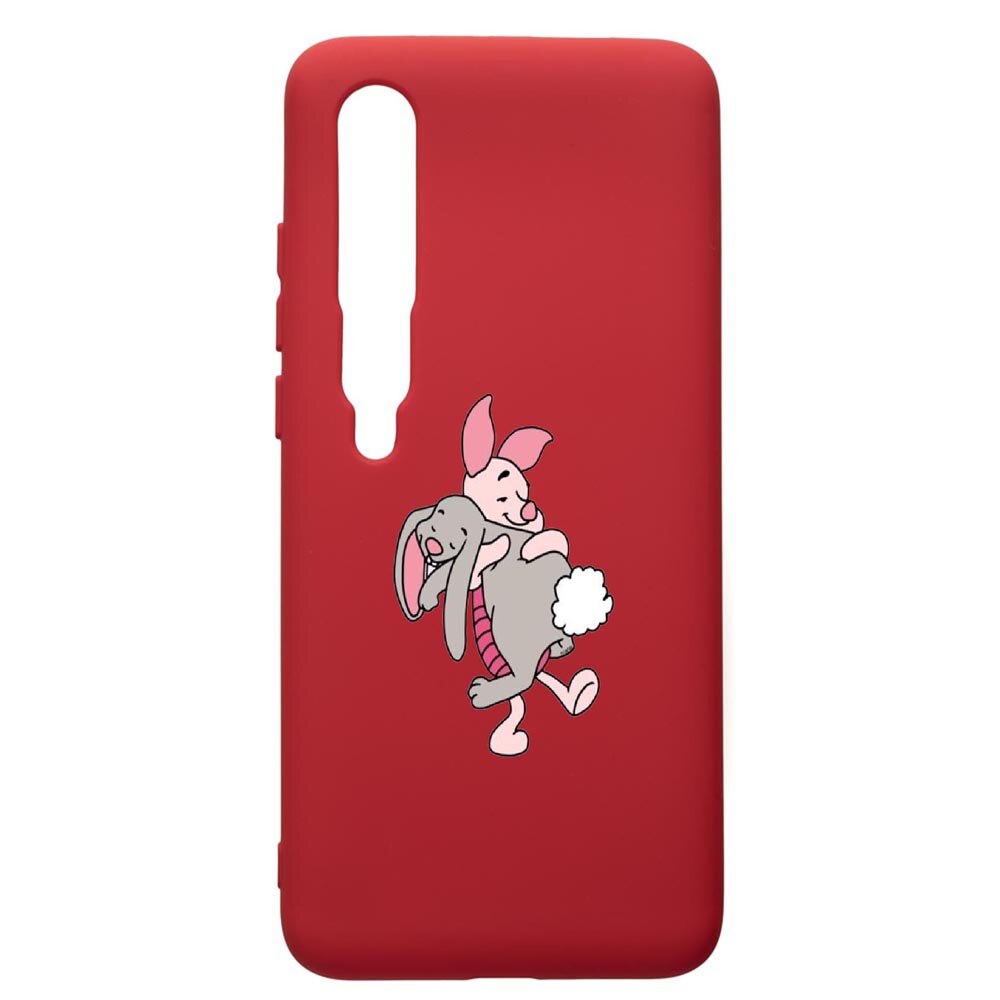 Husa de protectie Xiaomi Mi 10 / Mi 10 Pro, Winnie The Pooh, silicon, cu interiorul din material textil, protectie camera, Red, PR592