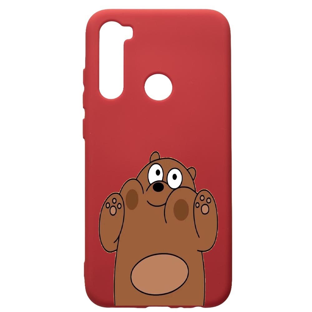 Husa de protectie Xiaomi Redmi Note 8, Bears, silicon, cu interiorul din material textil, protectie camera, Red, PR589