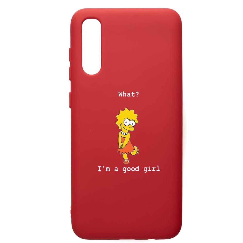 Husa de protectie Samsung Galaxy A70, Lisa - I'm a good girl, silicon, cu interiorul din material textil, protectie camera, Red, PR591