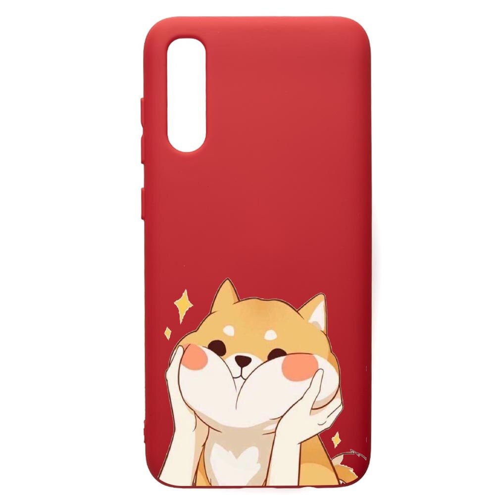Husa de protectie Samsung Galaxy A70, Sweet Cat, silicon, cu interiorul din material textil, protectie camera, Red, PR596