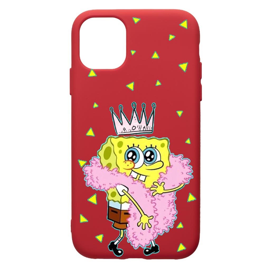 Husa de protectie Samsung Galaxy A51, Spongebob, silicon, cu interiorul din material textil, protectie camera, Red, PR597