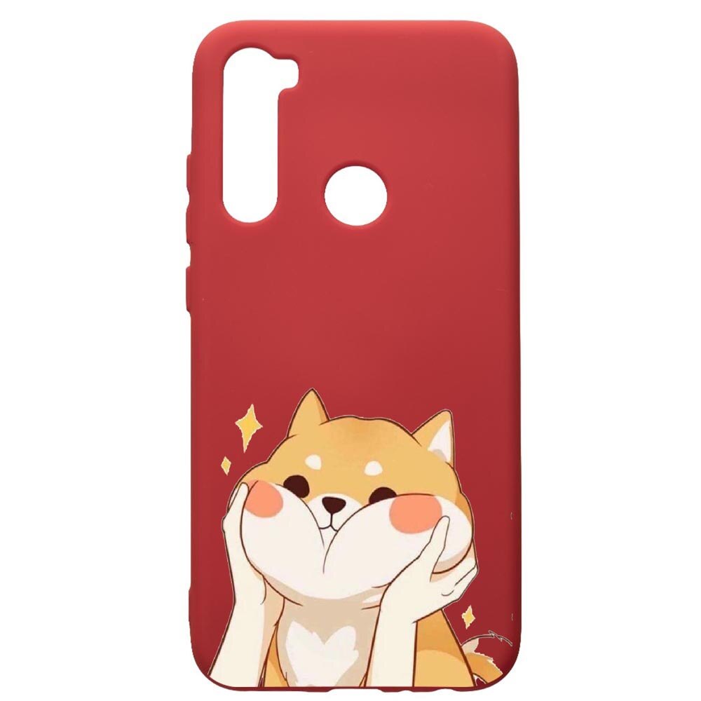 Husa de protectie Xiaomi Redmi Note 8, Sweet Cat, silicon, cu interiorul din material textil, protectie camera, Red, PR596