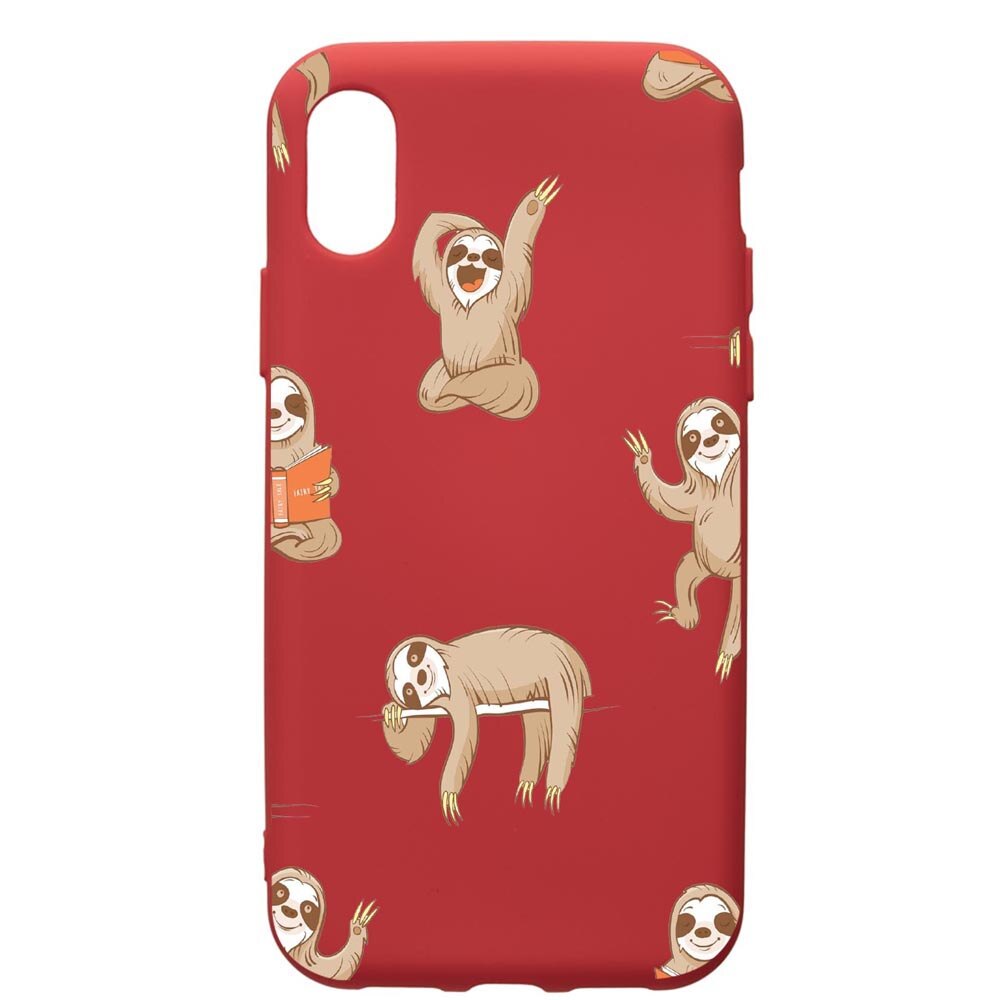 Husa de protectie Samsung Galaxy A10, Keep Calm - Be lazy, silicon, cu interiorul din material textil, protectie camera, Red, PR598