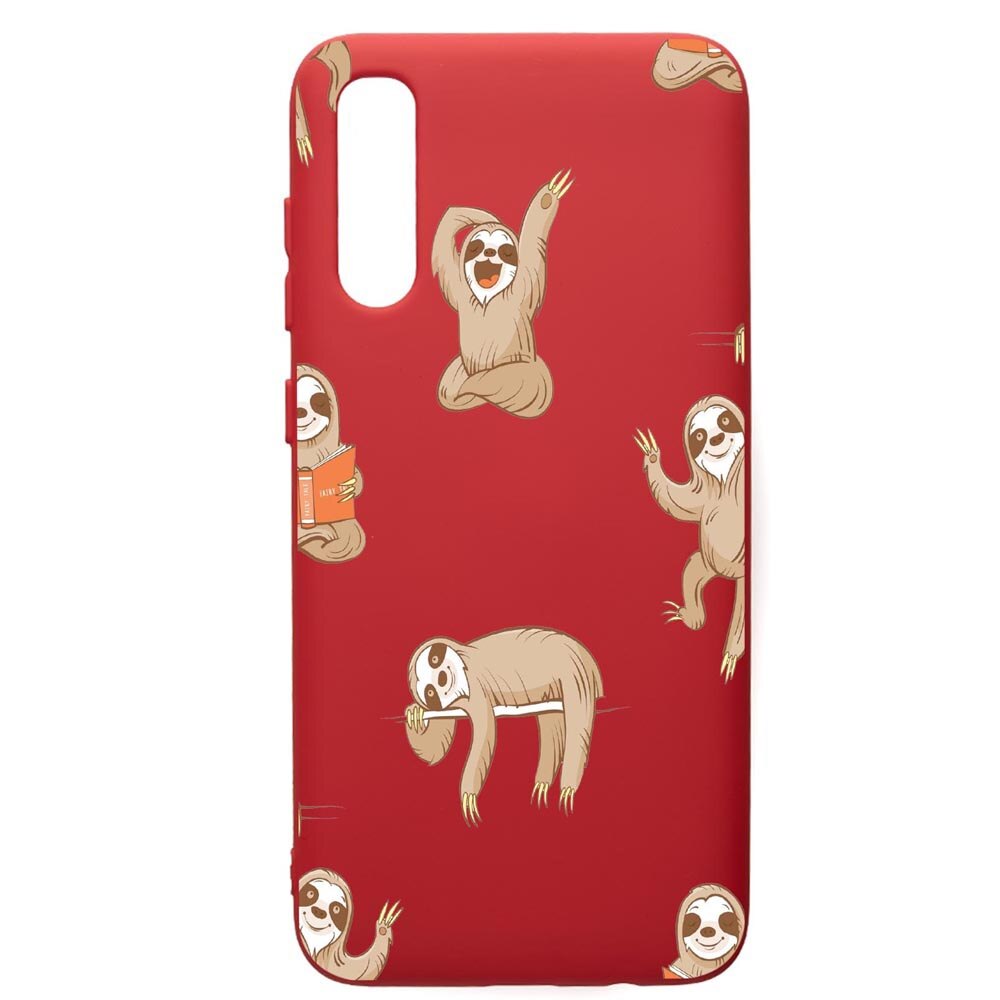 Husa de protectie Samsung Galaxy A70, Keep Calm - Be lazy, silicon, cu interiorul din material textil, protectie camera, Red, PR598