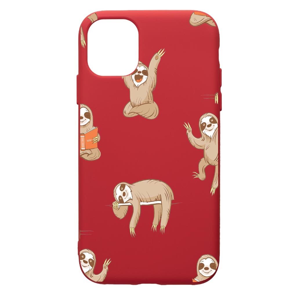 Husa de protectie Samsung Galaxy A41, Keep Calm - Be lazy, silicon, cu interiorul din material textil, protectie camera, Red, PR598