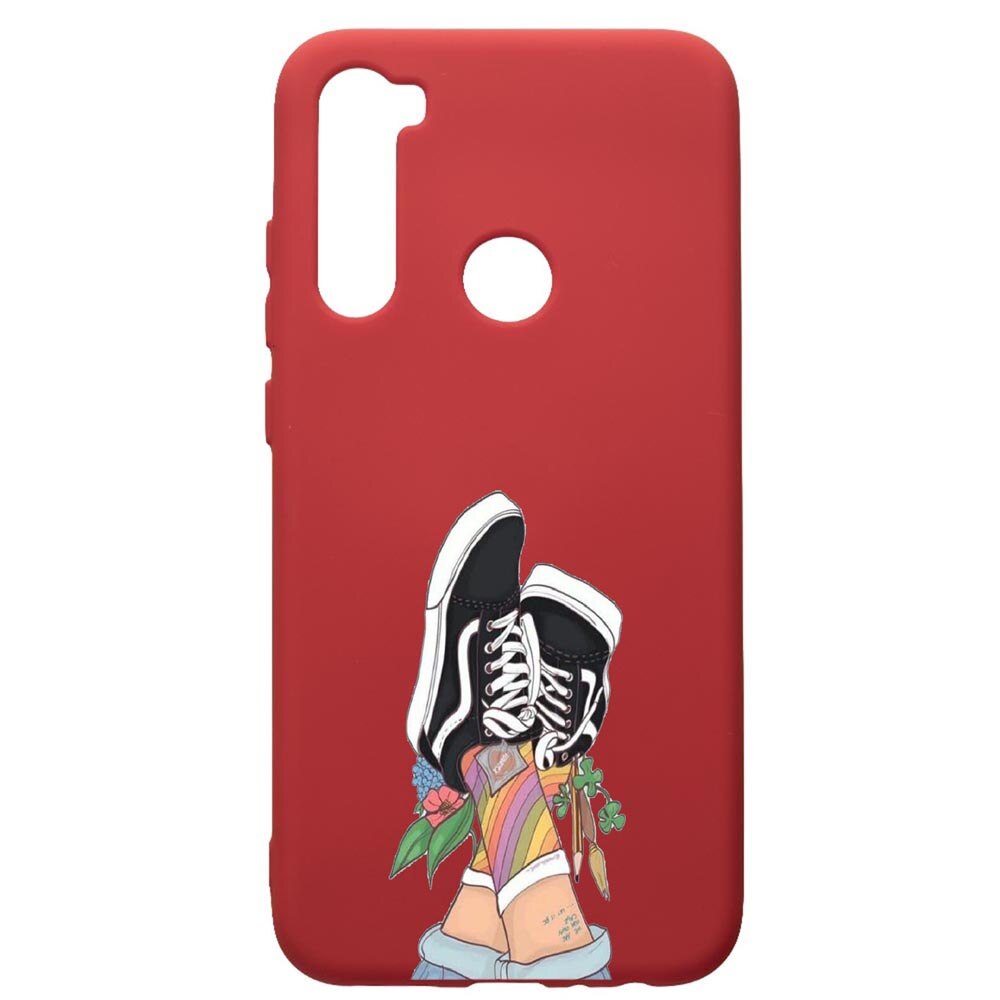 Husa de protectie Xiaomi Redmi Note 8, Vans - Gym Shoes, silicon, cu interiorul din material textil, protectie camera, Red, PR600