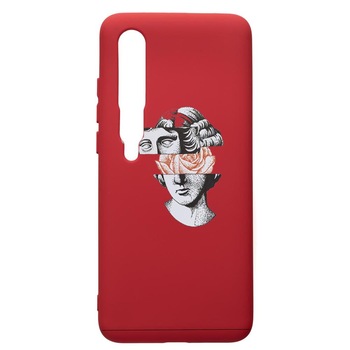 Husa de protectie Xiaomi Mi 10 / Mi 10 Pro, Statue Rose, silicon, cu interiorul din material textil, protectie camera, Red, PR604 Husa de protectie Xiaomi Mi 10 / Mi 10 Pro, Statue Rose, silicon, cu interiorul din material textil, protectie camera, Red, PR604