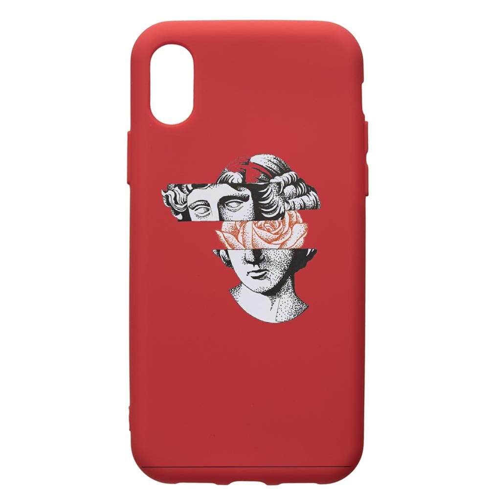 Husa de protectie Apple iPhone XS / iPhone X, Statue Rose, silicon, cu interiorul din material textil, protectie camera, Red, PR604
