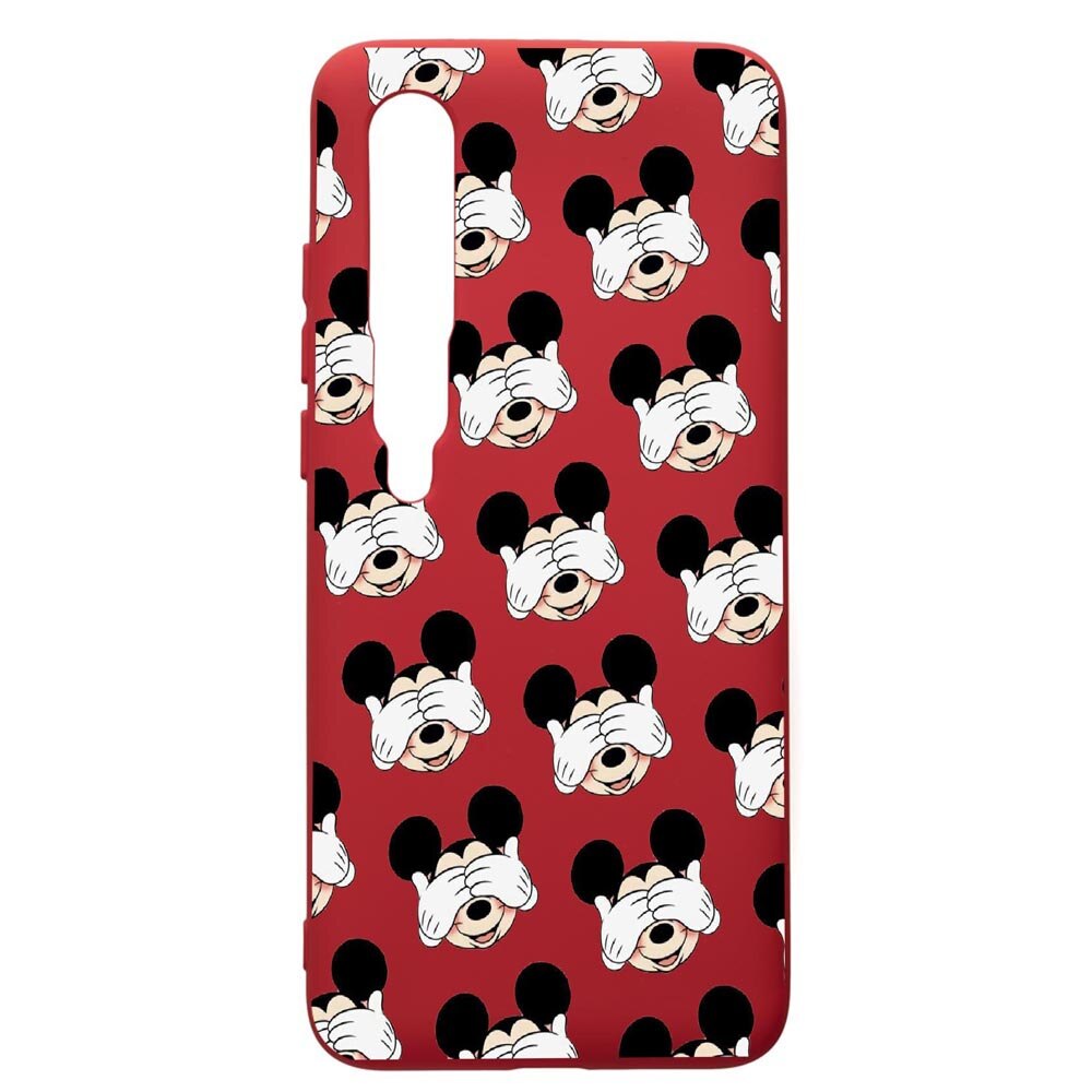 Husa de protectie Xiaomi Mi 10 / Mi 10 Pro, Mini Mouse, silicon, cu interiorul din material textil, protectie camera, Red, PR603