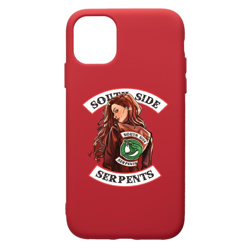 Husa de protectie Apple iPhone 11, Riverdale - South Side Serpents, silicon, cu interiorul din material textil, protectie camera, Red, PR606