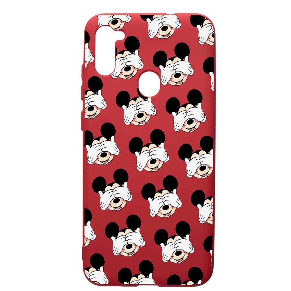 Husa de protectie Samsung Galaxy A11, Mini Mouse, silicon, cu interiorul din material textil, protectie camera, Red, PR603