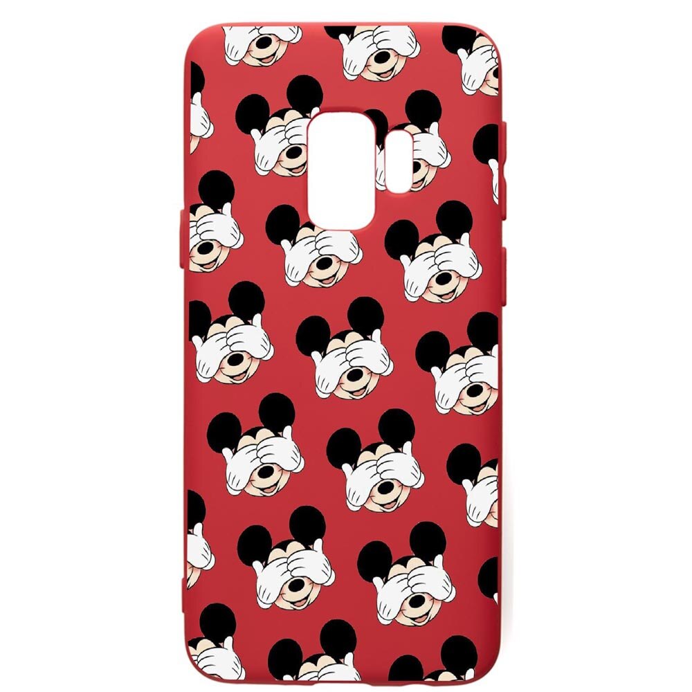 Husa de protectie Samsung Galaxy S9, Mini Mouse, silicon, cu interiorul din material textil, protectie camera, Red, PR603