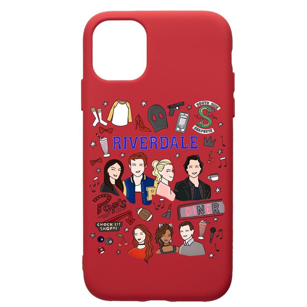 Husa de protectie Apple iPhone 12 Mini, Riverdale, silicon, cu interiorul din material textil, protectie camera, Red, PR607