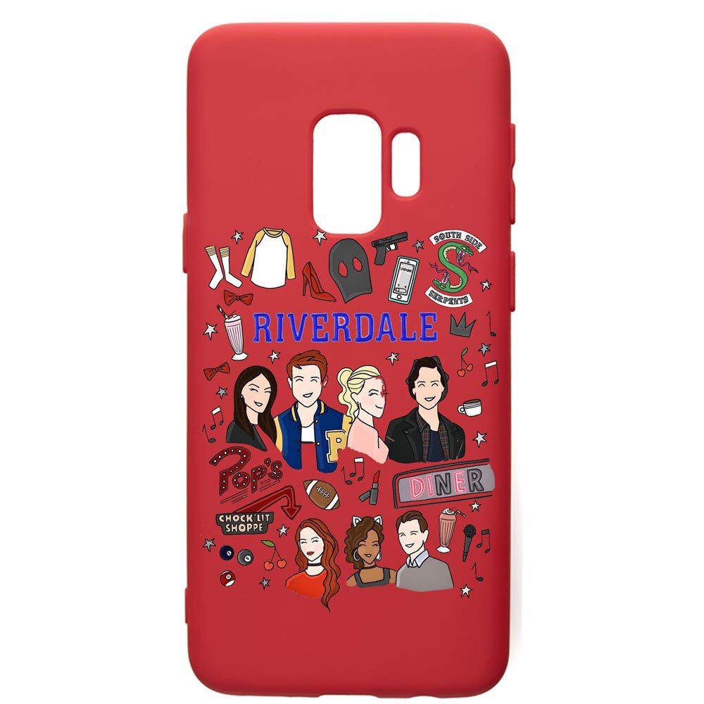 Husa de protectie Samsung Galaxy S9, Riverdale, silicon, cu interiorul din material textil, protectie camera, Red, PR607
