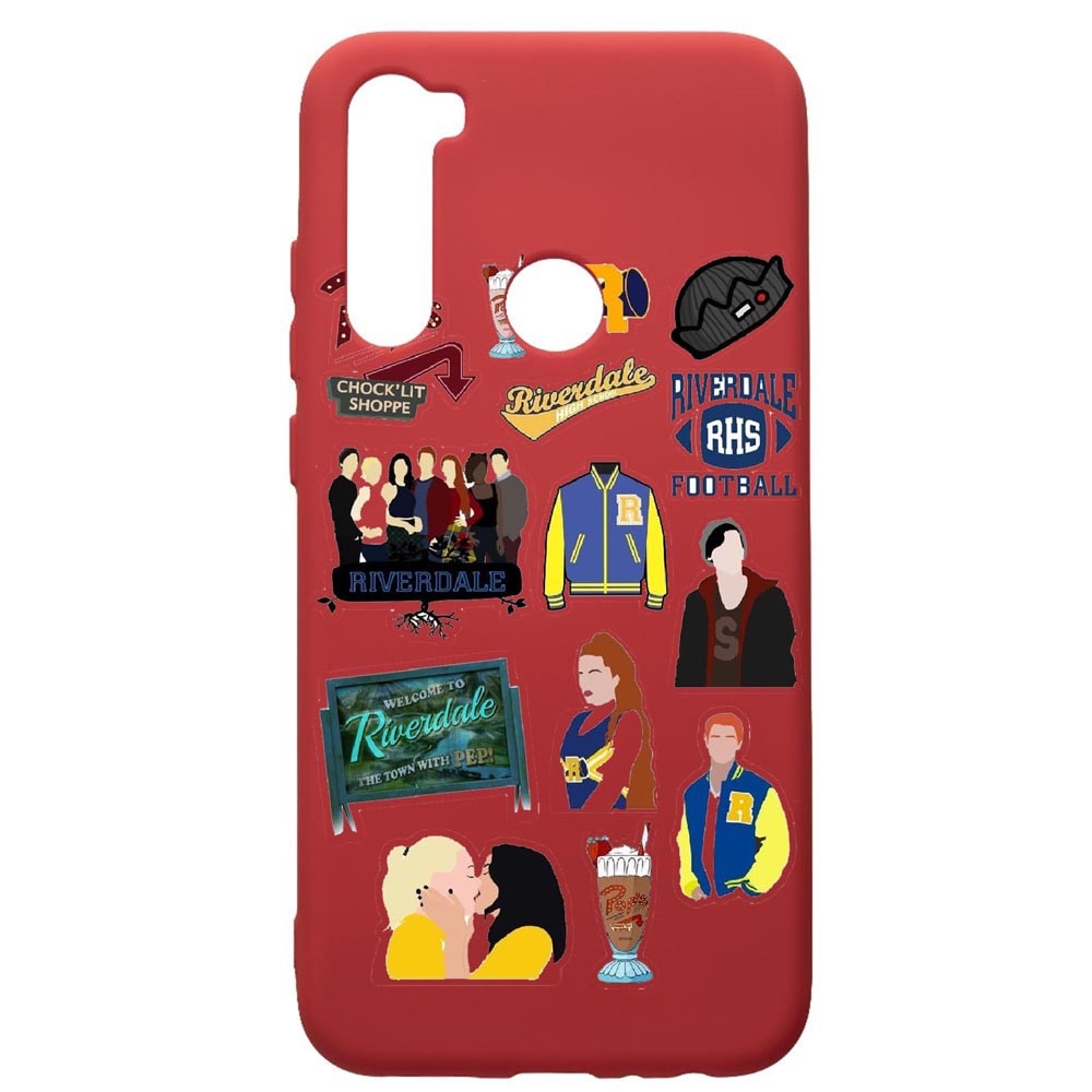 Husa de protectie Xiaomi Redmi Note 8, Riverdale, silicon, cu interiorul din material textil, protectie camera, Red, PR608