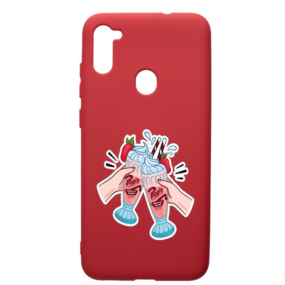 Husa de protectie Samsung Galaxy A11, Riverdale - Shake, silicon, cu interiorul din material textil, protectie camera, Red, PR613